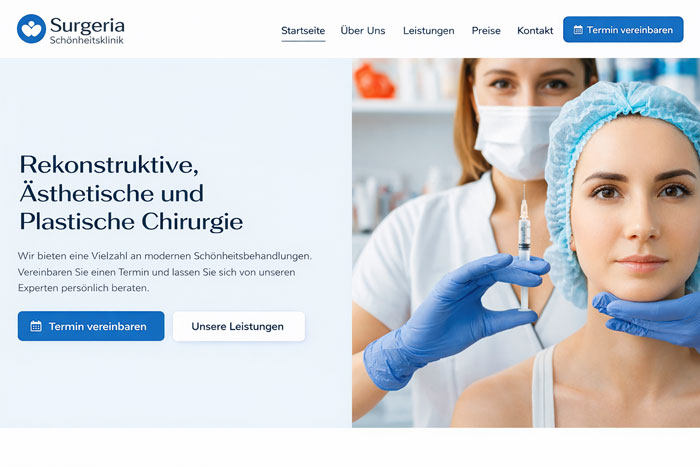 Webseite für Schönheitskliniken